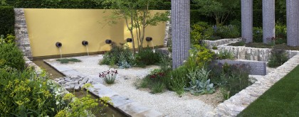 Cleve West, Landscape Design, Garden Designer, Award Winning, Daily Telegraph Garden, Best In Show, 2011, Gold Medal, Lesbotta, Chelsea Flower Show, 2011, drystone walls, gravel garden, concrete columns, Libya